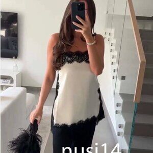 ZARA ZW WOMAN FW25 SATIN EFFECT LACE TOP ZW COLLECTION 5919/416 S M VIRAL